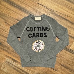 NWOT Bow & Drape Cutting Carbs Sequin Sweatshirt